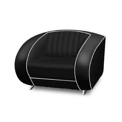 Bel Air Retro Furniture Single Seater Sofa - Plain Back