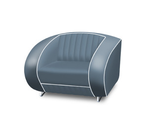Bel Air Retro Furniture Single Seater Sofa - Plain Back