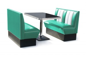 Retro Furniture Diner Booth - Hollywood Half Booth 24 Set