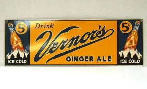 Retro Sign Enamelled Metal - Vernor's Ginger Ale