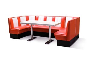 Retro Furniture Diner Booth Set - Hollywood 130 x 240 x 130