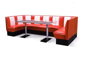 Retro Furniture Diner Booth Set - Hollywood 130 x 300 x 130